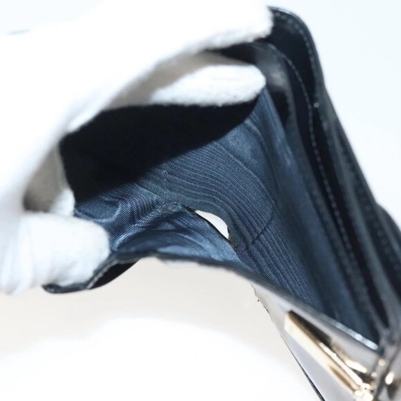 GUCCI Bifold Wallet Enamel Black Gold 035 2184 1909 0 Auth am8936 - Picture 14 of 16